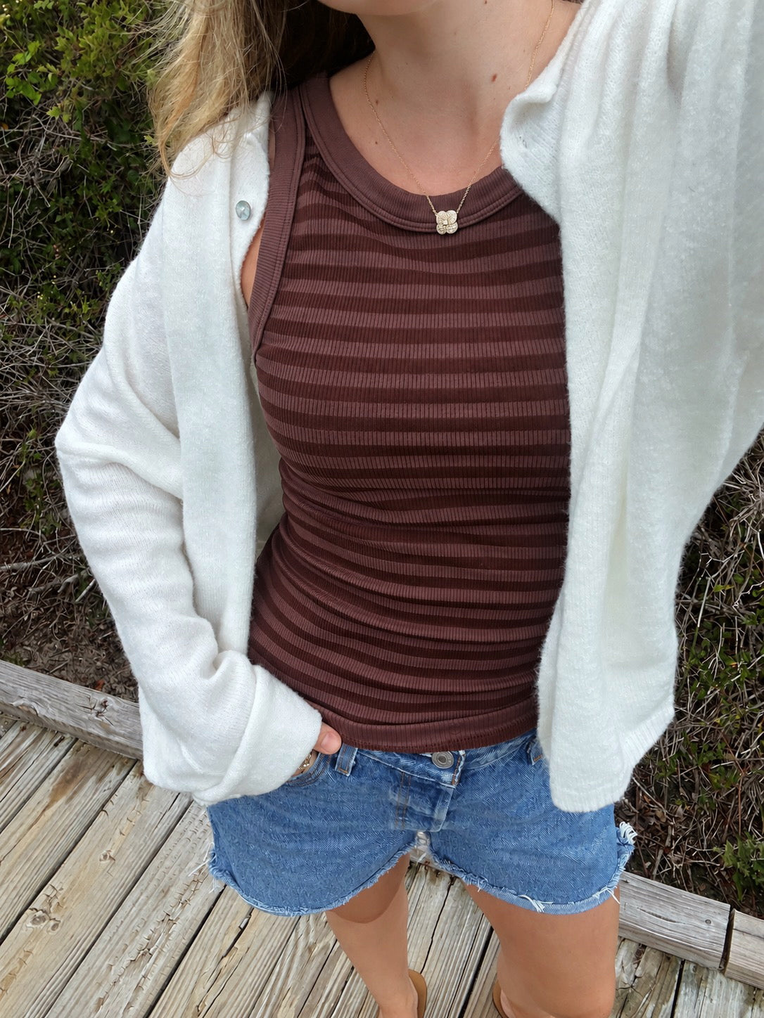 Mocha Stripe Tank